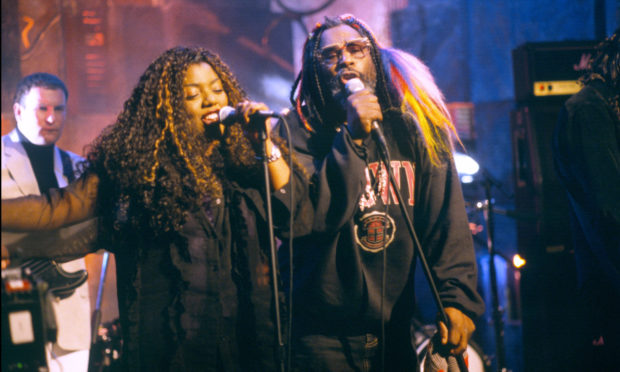 George Clinton, Denise Johnson and Primal Scream performing at NBC TV Studios, July 1996.