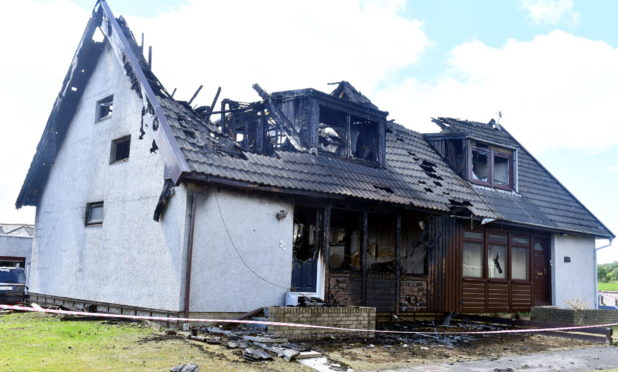 The aftermath of the fire in St Cyrus. Picture by Chris Sumner.