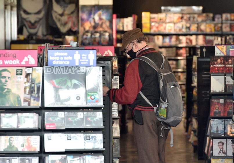 Shoppers inside HMV on Union Street, Aberdeen. Picture by Darrell Benns.