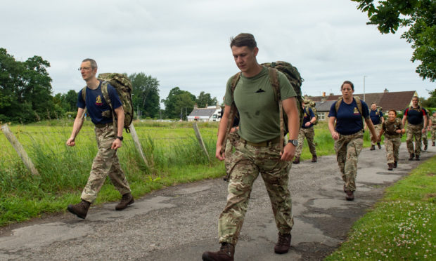 39 Engineer Regiment AGC(SPS) Detachment complete a charity 800-mile march to commemorate the march to Battle of Somme. Pictures by Jason Hedges.