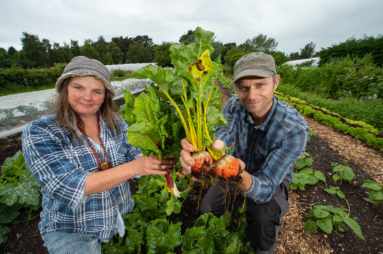 Volunteers Luke Whitney and Jewels Kinnair from the Findhorn Foundation Cullerne Garden in Findhorn.
Pictures by Jason Hedges.