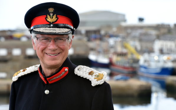 CR0022459 
Sean McAngus interview with Banffshire Lord Lieutenant Andrew Simpson.   
Pictured Andy Simpson at Macduff.
Picture by Kami Thomson         16-07-2020