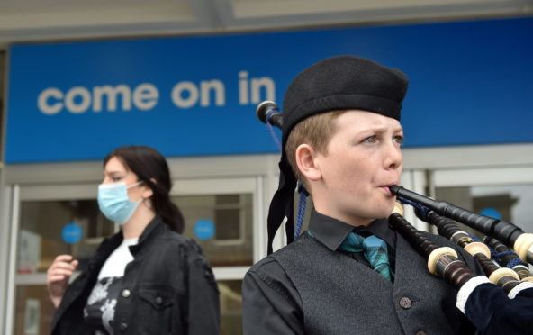 Piper welcomes customers back to Trinity Centre in Aberdeen. Picture by Scott Baxter