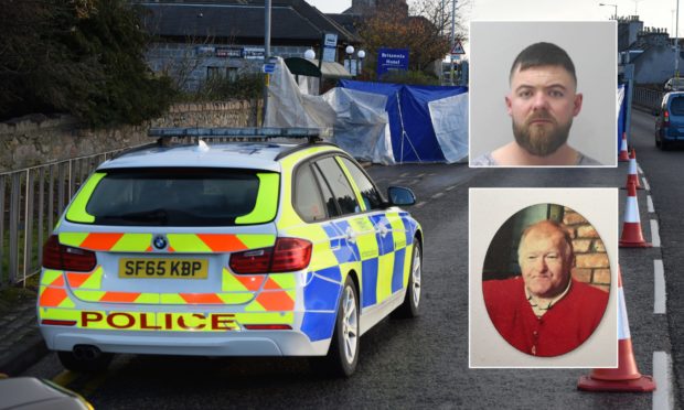 Scene of Inverurie Road, Bucksburn, with headshot of Martin Henderson and Allan Forbes