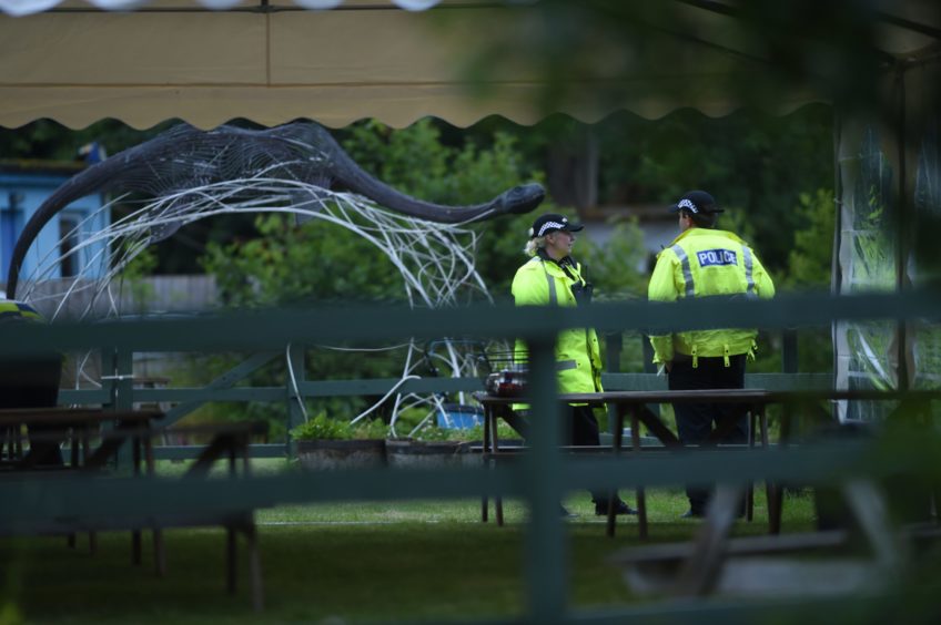 Police at Dores following reports of a man missing in Loch Ness.
Picture by Sandy McCook