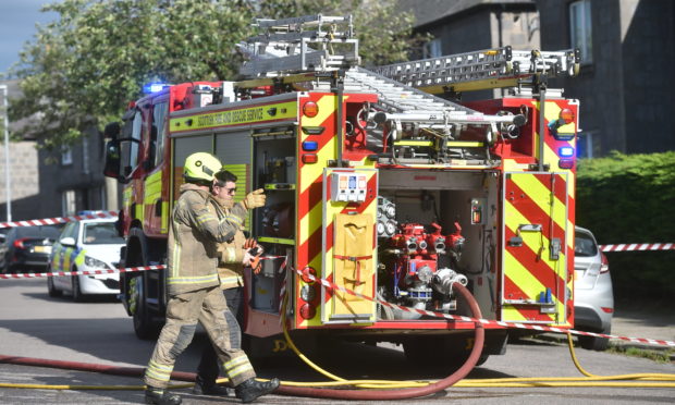 Fire and rescue services in attendance at Polwarth Road. Photo by Scott Baxter