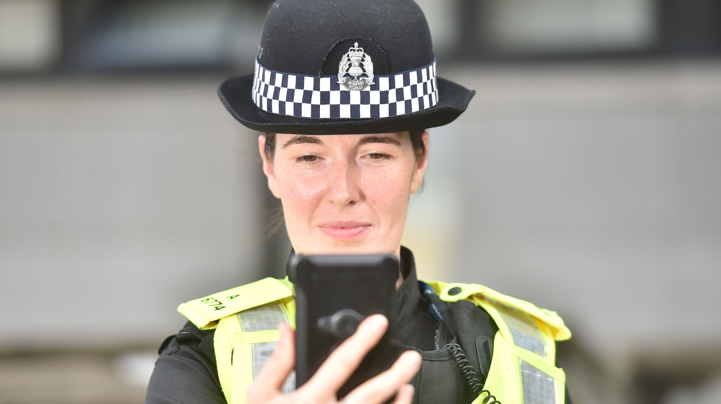 PC Julie Nicol shows off the device when it was launched in Aberdeen last year.