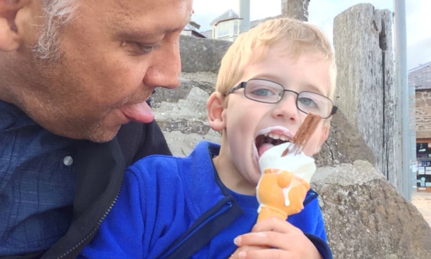 Sam with his dad Graeme.