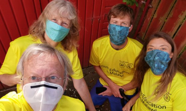 Team Fortrose Jean Gordon, Richard Robinson with their son James and his partner Lucy.