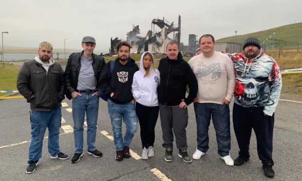 L-R: James Milne and Mark Howard with in-house staff Rafael Pereira, Malin Roberts, Mark McNeill, Scott Arbuckle and Steve McDonnell.