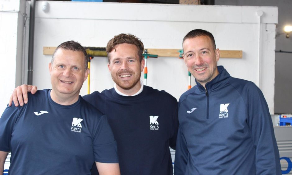 L-R: Manager Gary Smith, director of Kerr's Family Dairy Kelvin Kerr Jnr and manager Neil Fleming.