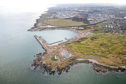 Aerial view of the new south harbour in Aberdeen.