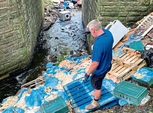 One incident involved two tonnes of meat processing waste being dumped in a waterway in Lanarkshire.