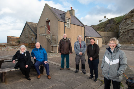 Melanie Newton (Administration),Ashley Mowat (Chairman), Malcolm Watt (Trustee of THA), Bert Reid (Boat Builder and Trustee), Angela Hunter (Sailing Instructor), Rosie Pye (Secretary) are delighted that work is underway.