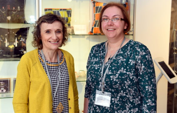 CR0010057
SOCIETY DIARY ; 
Fold V.I.P. launch at the Barn, Banchory.      
Pictured - Debbie Bovaird, Victoria Layt.       
Picture by Kami Thomson    20-06-19