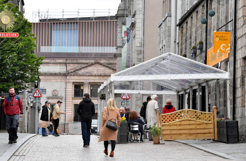 Bars and cafes reopen after the local lockdown in Aberdeen has been lifted.    Pictures by Kami Thomson