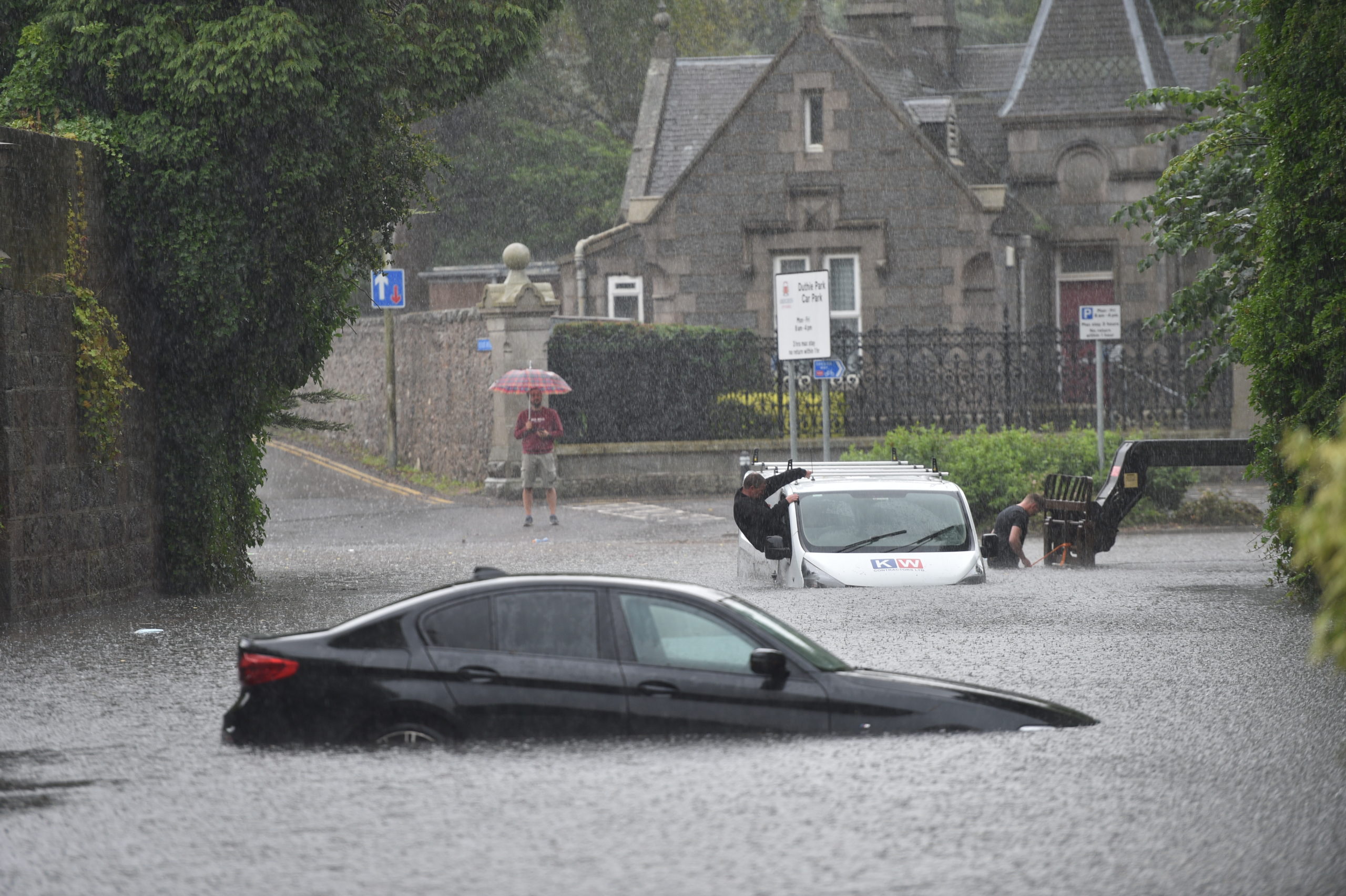 Flooding near Duthie Park, Aberdeen, following a night of storms across the country.

Pic by Darrell Benns 12/08/2020.