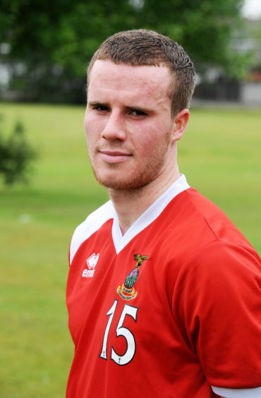 Marley Watkins after signing for Caley Thistle in June 2013. Picture by Sandy McCook