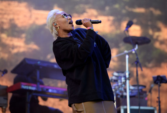 Emily Sande performing on the Other Stage at Glastonbury Festival, at Worthy Farm in Somerset. PRESS ASSOCIATION Photo. Picture date: Sunday June 25, 2017. See PA story SHOWBIZ Glastonbury. Photo credit should read: Ben Birchall/PA Wire