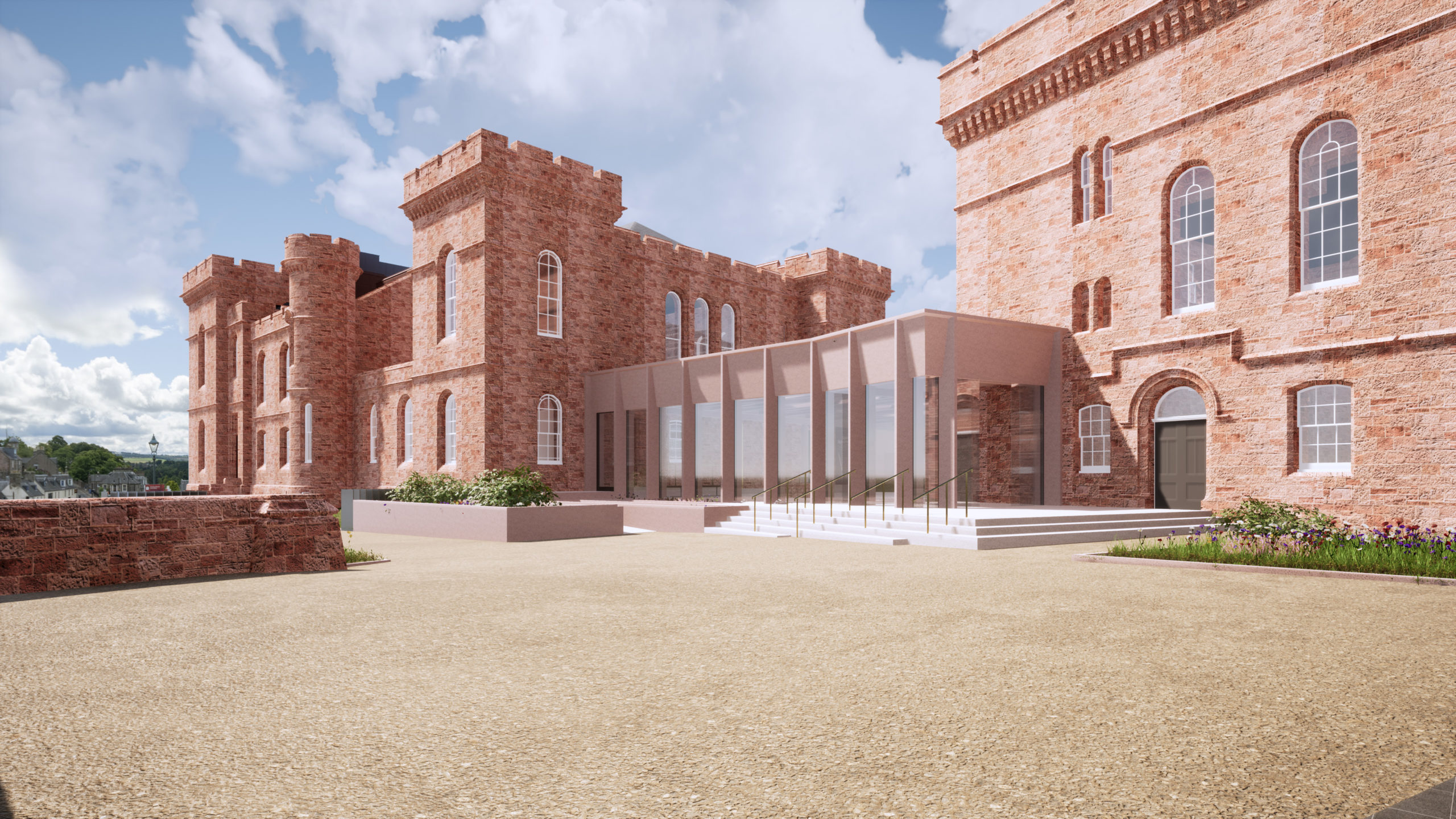 Artists impression of Inverness Castle: Exterior of building.