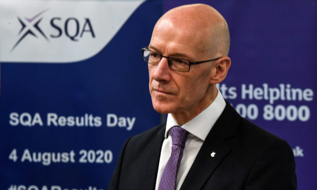 John Swinney had faced fury over his handling of pupils' grades.