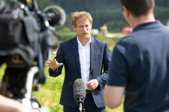 Grant Shapps, secretary of state for Transport talks to the press following his visit to the scene of the accident. Picture by Kim Cessford