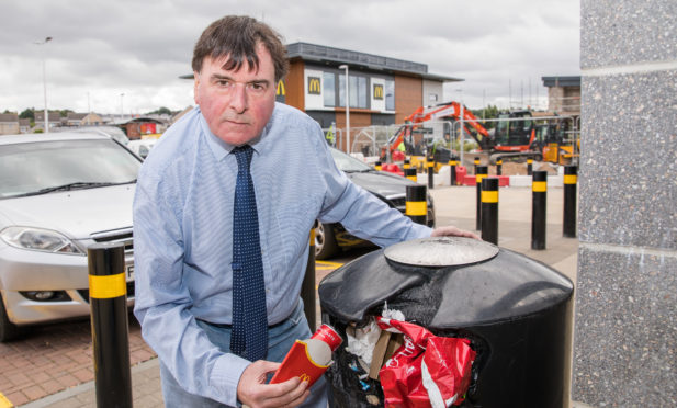 Councillor Ken Gowans at Inshes Retail park, Inverness.