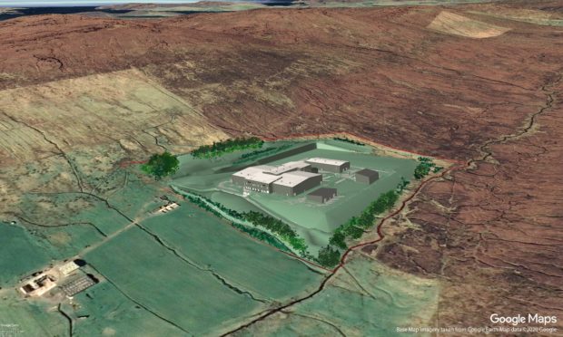 A visualisation of what the Kergord HVDC Converter Station and AC substation will look like