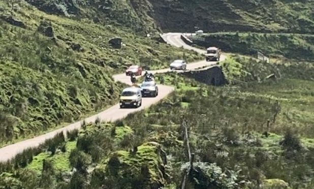 The Old Military road is in use on the A83.