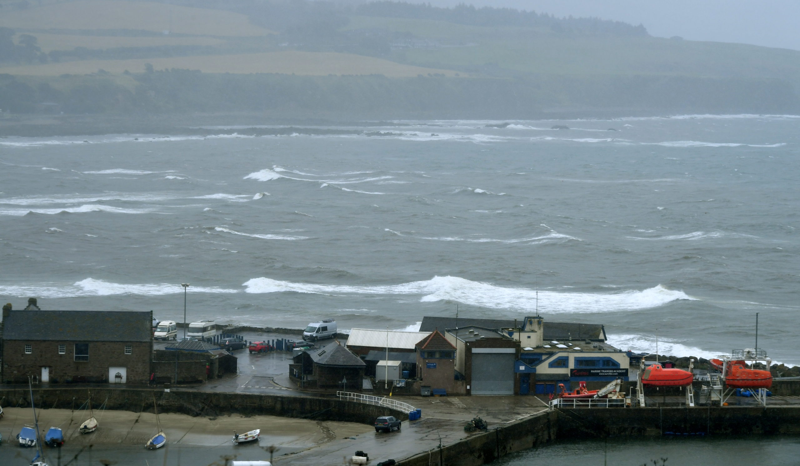 A stormy tide could be seen coming in at Stonehaven.
Picture by Chris Sumner
Taken...............25/08/20