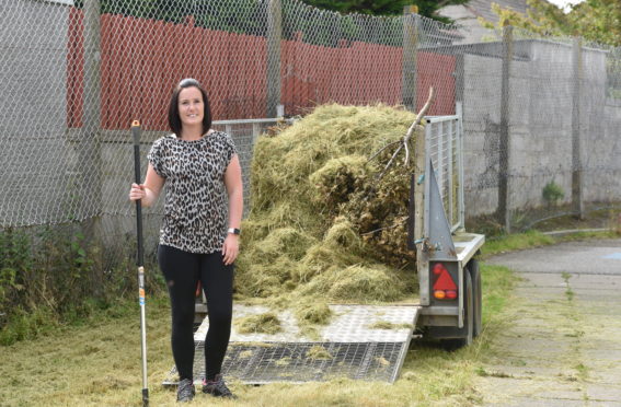 Head Teacher Carol Irvine at the gardening clean up at South Park School. Picture by Darrell Benns.