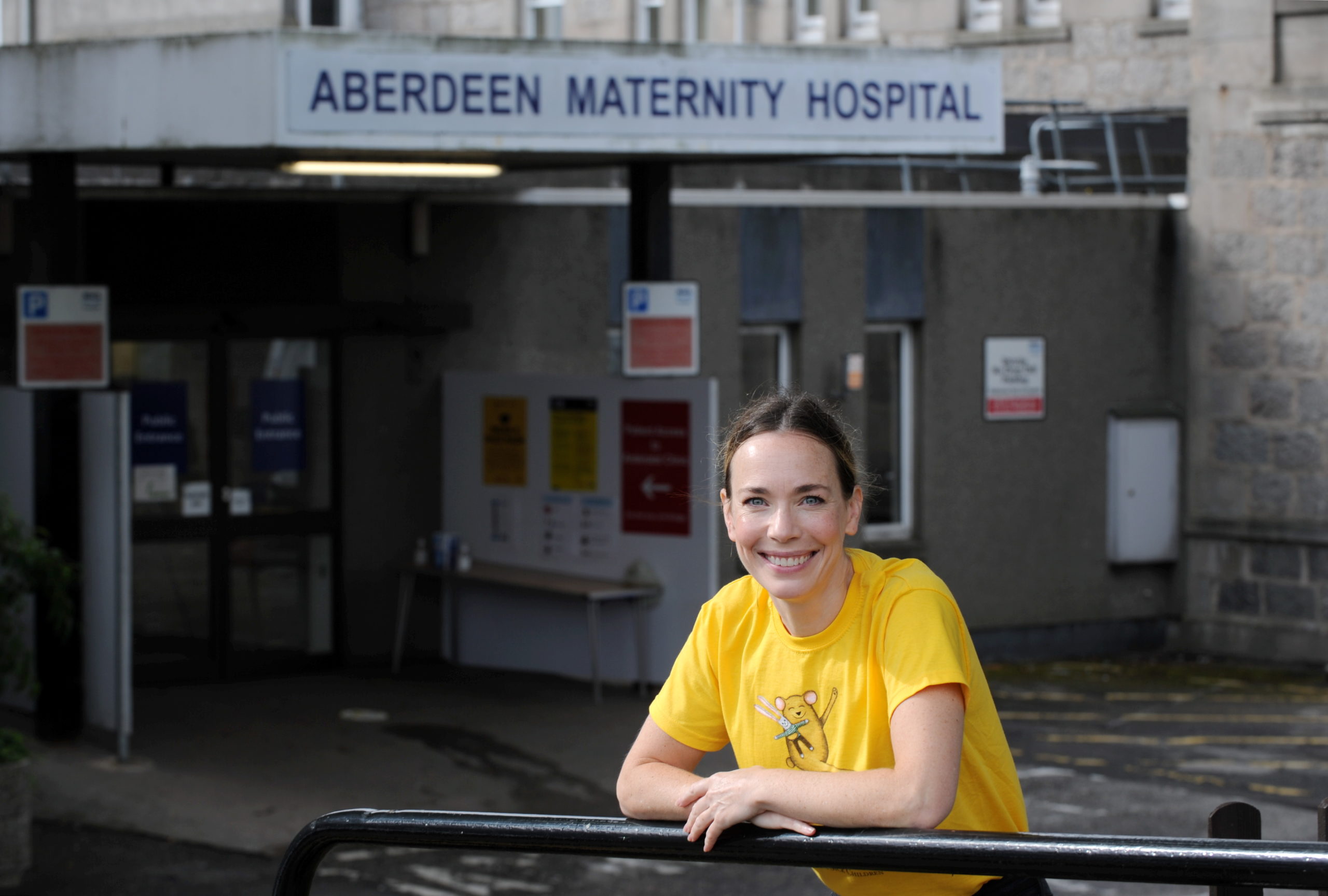 Laura Main at Aberdeen Maternity Hospital. The Aberdeen-born actress has become a patron of the Archie Foundation. Picture by Darrell Benns.