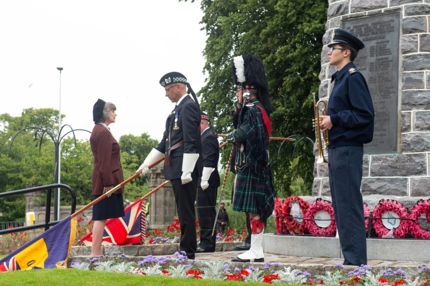 Deputy Lord Lieutenant of Moray Joanna Grant receives a salute.
Pictures by JASON HEDGES
