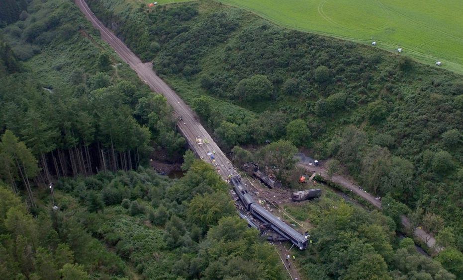 Aerial image of the scene on August 14.  Picture by Kenny Elrick