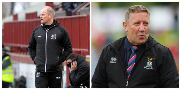 Elgin City manager Gavin Price, and Caley Thistle manager John Robertson.