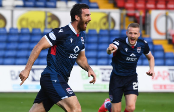 Ross Draper celebrates after netting for Ross County.