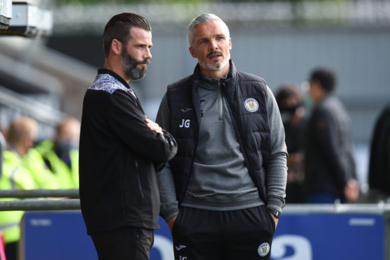 Ross County manager Stuart Kettlewell (left) with St Mirren boss Jim Goodwin.