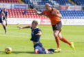 Harry Paton was booked for diving against Dundee United.