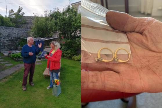 John Strachan found Christine Mathieson's rings in time for her wedding anniversary.