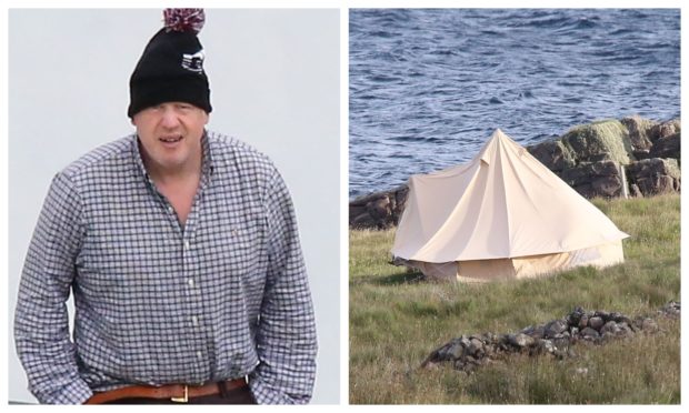 Boris Johnson aas been spotted on holiday in the north of Scotland last summer.