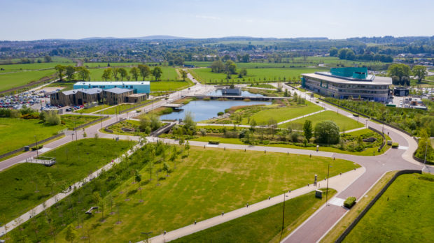 An aerial shot of Inverness Campus where the units will be constructed