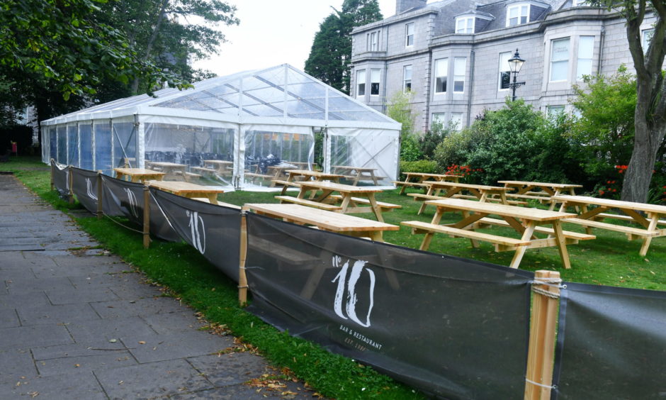The temporary marquee was erected by Number 10 Bar And Restaurant amid Covid restrictions.