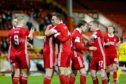 Aberdeen celebrate during their 6-0 win over Runavik.