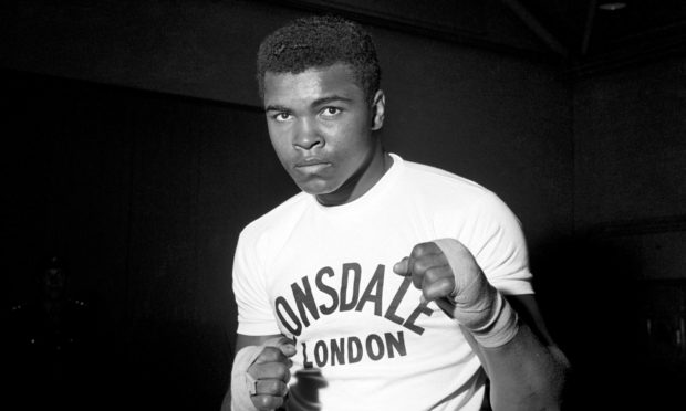 Cassius Clay, in training prior to defending his world heavyweight championship title against Henry Cooper in London.