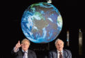The Prime Minister Boris Johnson (left) and Sir David Attenborough at the launch of the next COP26 UN Climate Summit at the Science Museum in London.