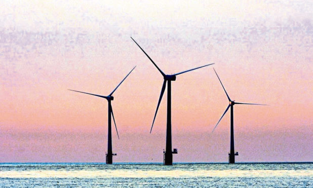 The first turbines at one of Britain's biggest offshore windfarms in Norfolk.