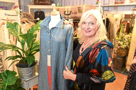 Maggie Blyth with her stock in her shop on Union Street, Inverness.