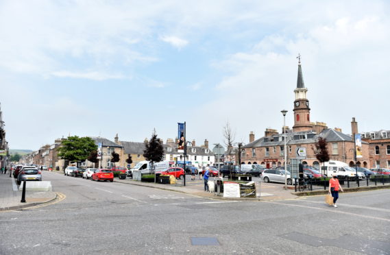 The centre of Stonehaven. Locals believe Spaces for People measures have made it less appealing to visitors. Picture by Darrell Benns