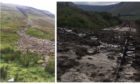 Photographs show the damage caused by the landslip.