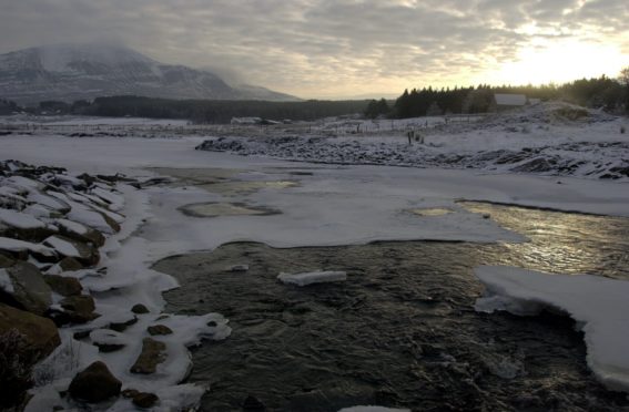 Altnaharra, pictured during the winter here, is often one of Britain's coldest spots. Picture by Sandy McCook